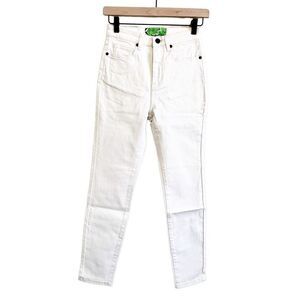 Free People Sandrine‎ Rose Womens Cream High Rise Stretch Skinny Jeans Size 25